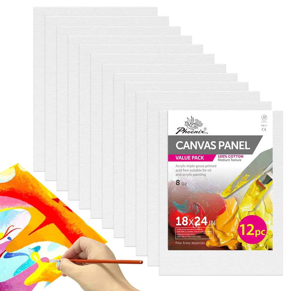 Hi-STANDARD　TM paint CANVAS Amazon.com: ARTEZA Canvas Panels 8x8 Inch, White Blank Pack